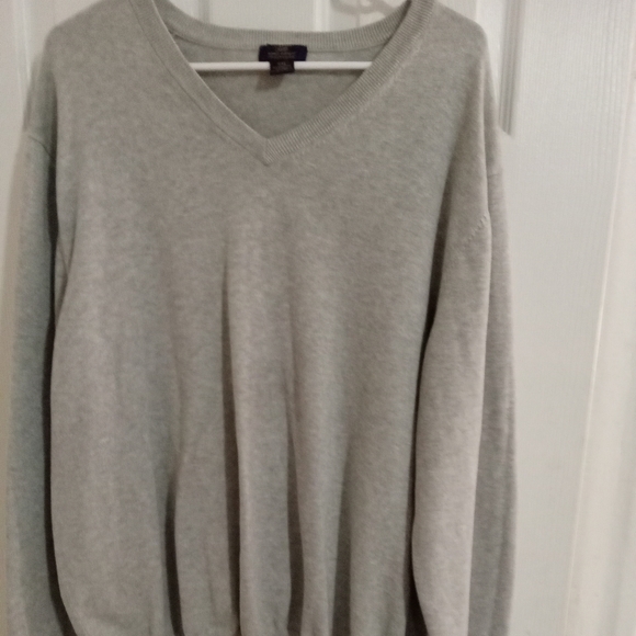Brooks Brothers Pull Over V Neck Sweater XXL , Silk Blend , Grey - Picture 2 of 2